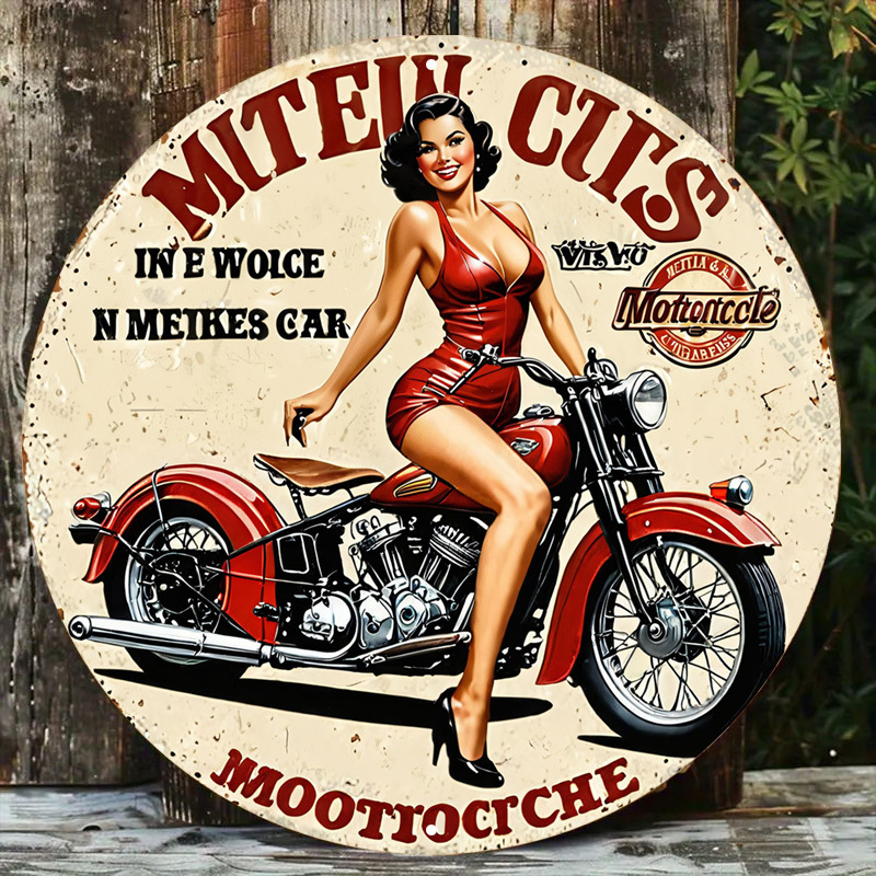 Vintage Collectible Signs - Vintage Motorcycle Aluminum Wall Art -