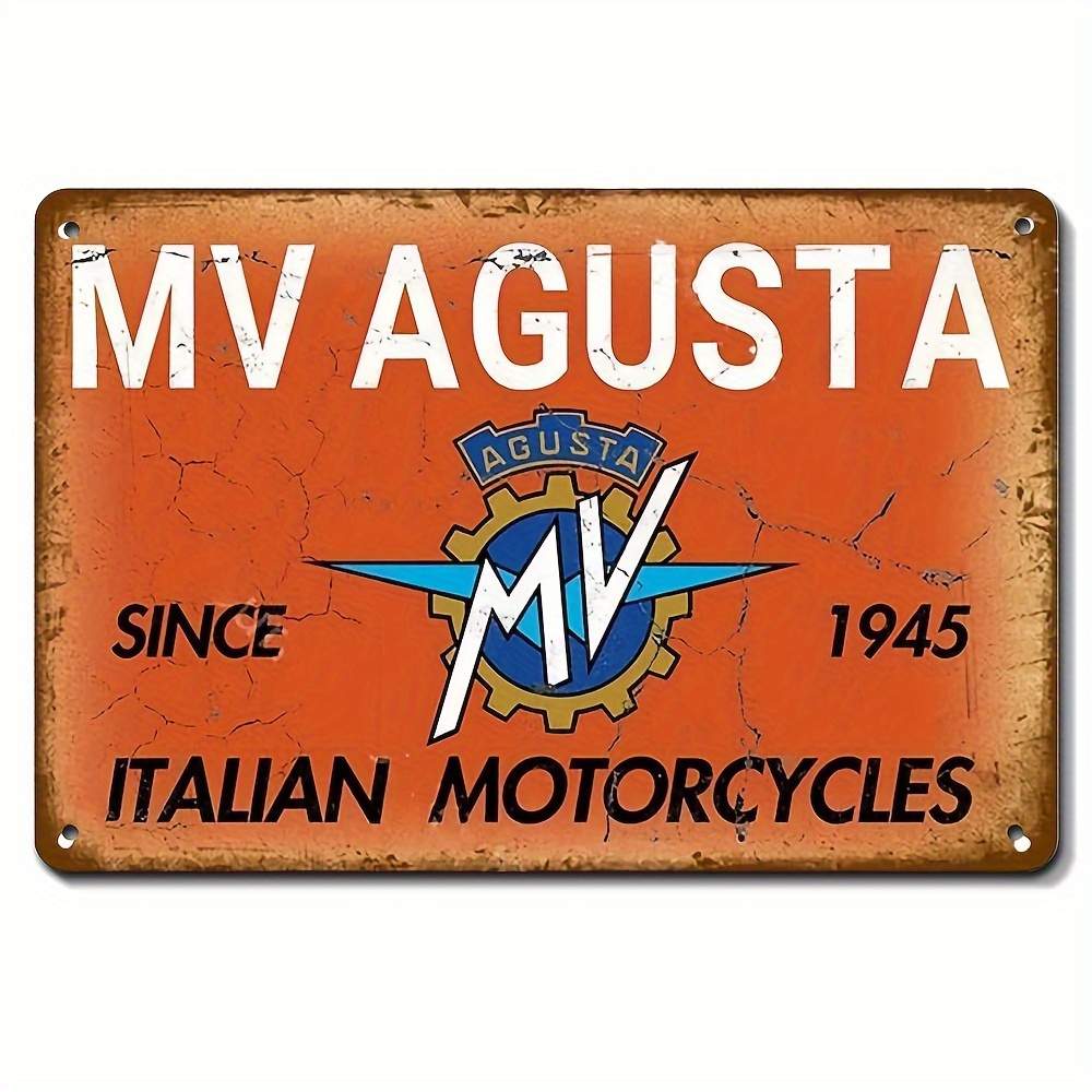 Vintage Collectible Signs - Vintage MV Agusta Italian Motorcycles Metal