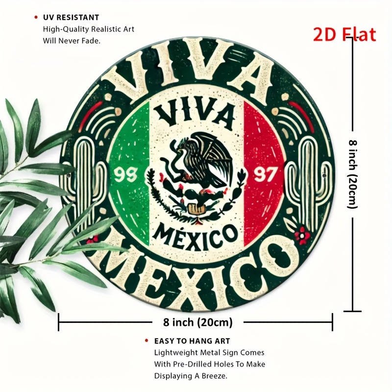 1pc Vintage 'Mexico' Round Met - Vintage Collectible Signs ulasan dan harga