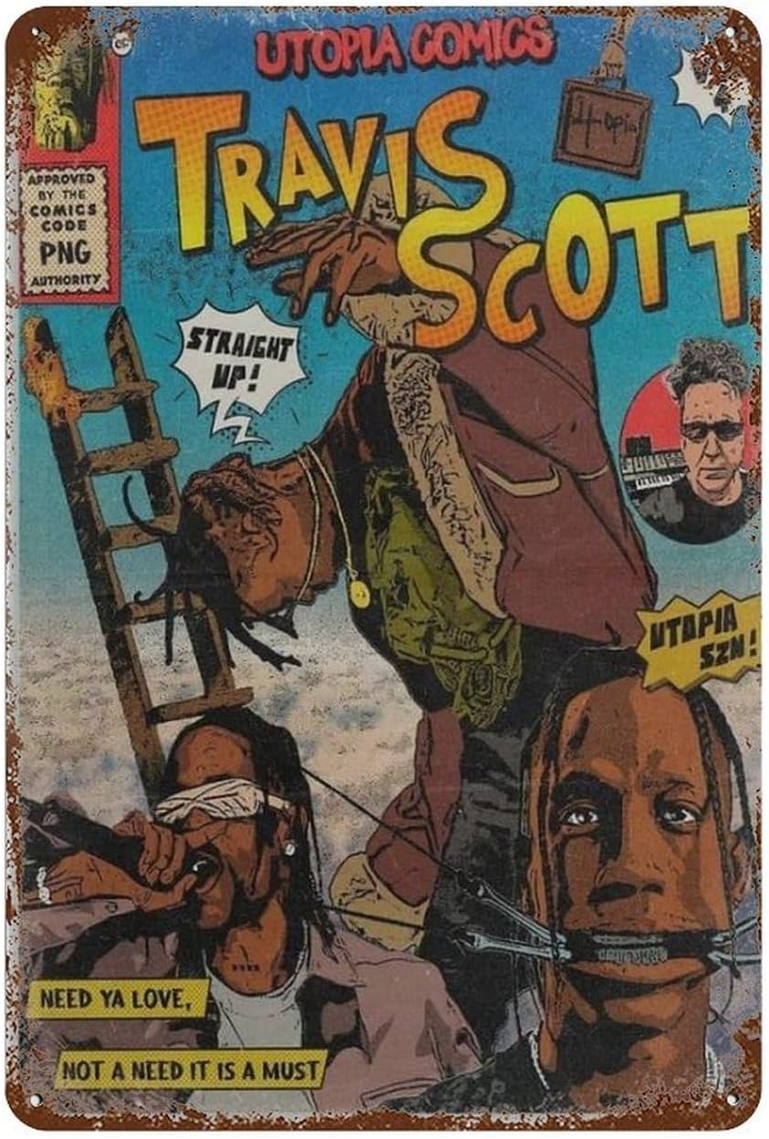 Travis-Scott Posters Vintage B - Vintage Collectible Signs ulasan dan harga