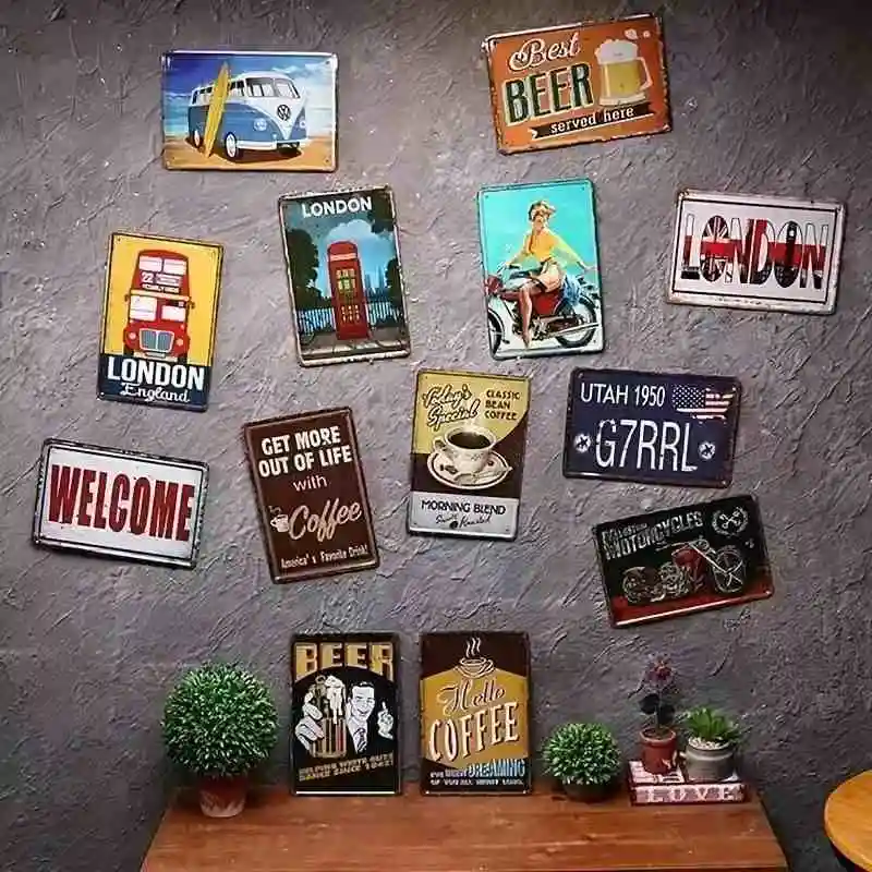 Vintage Metal Tin Sign, Wester - Vintage Collectible Tins ulasan dan harga