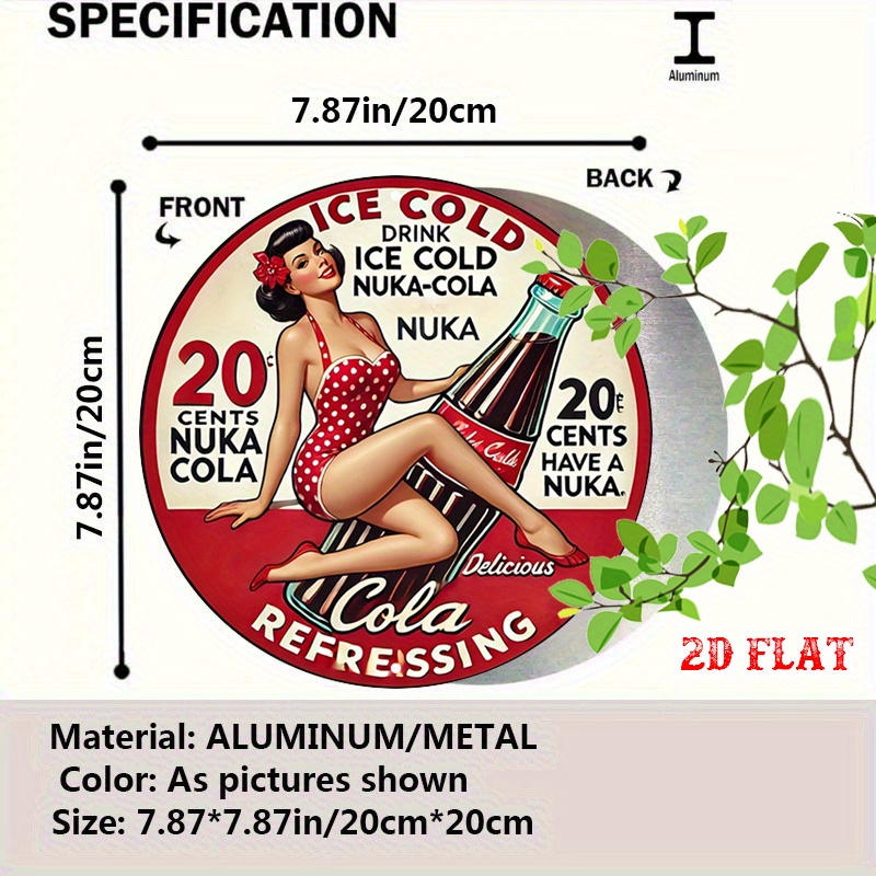 2D Flat, 1pc Retro Pin-Up 7.87 - Vintage Collectible Signs ulasan dan harga