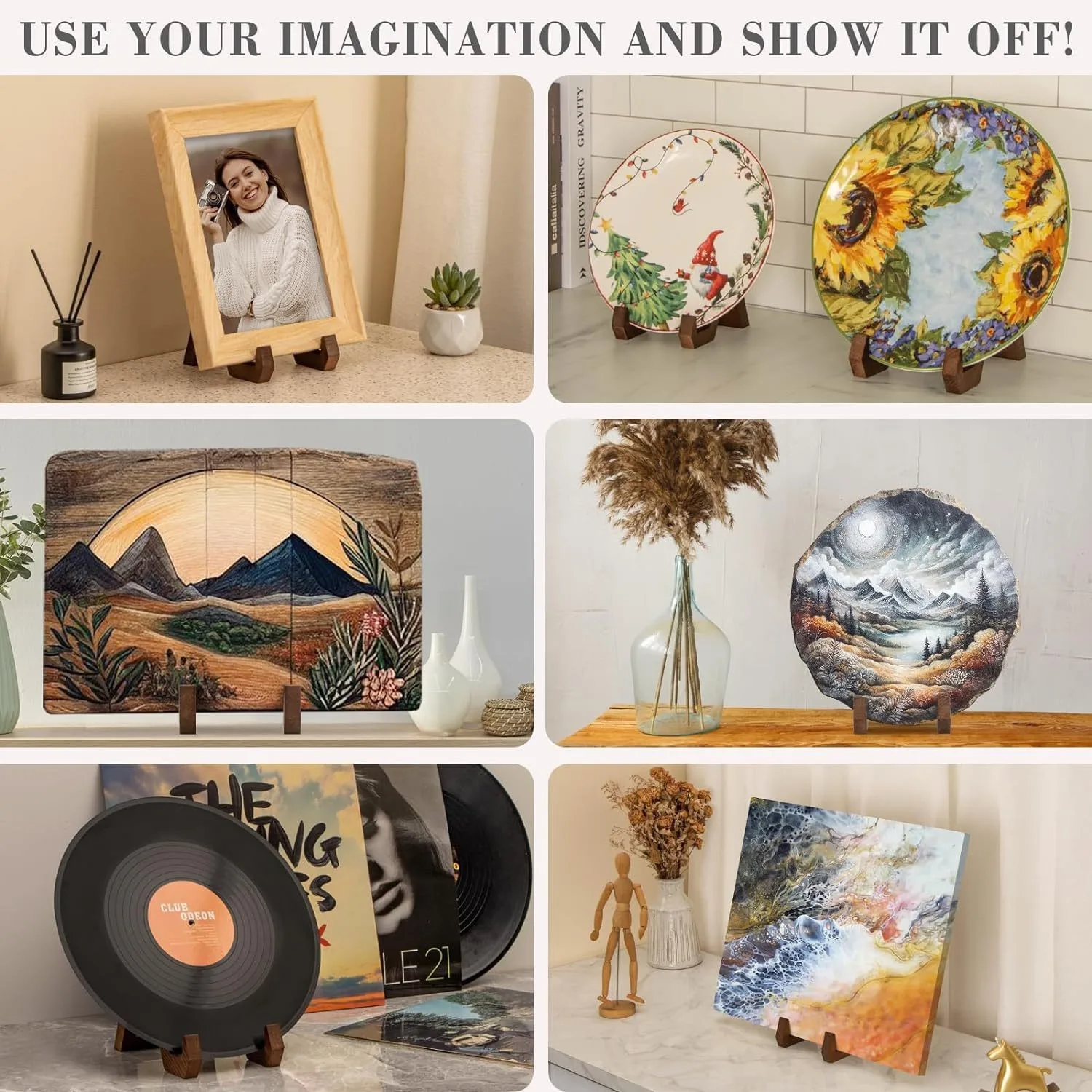 Vintage Desktop Wooden Plate H - Vintage And Collectible Books ulasan dan harga